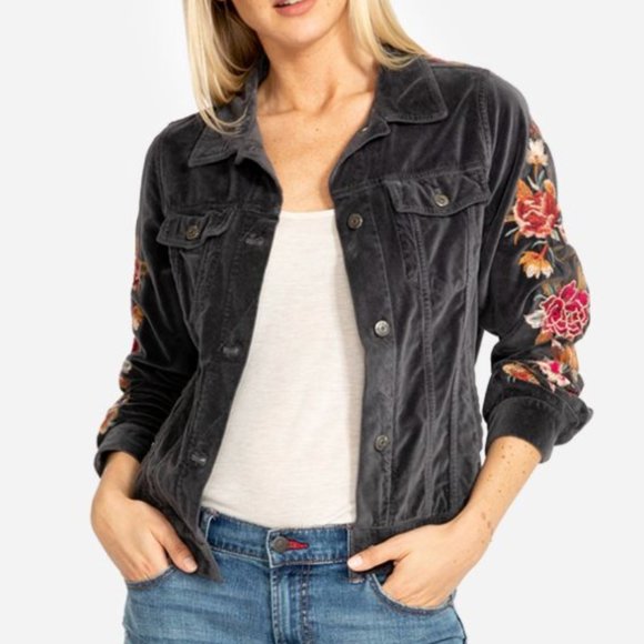 Johnny Was Jackets & Blazers - Johnny Was Sterling Velveteen Jacket Size Small